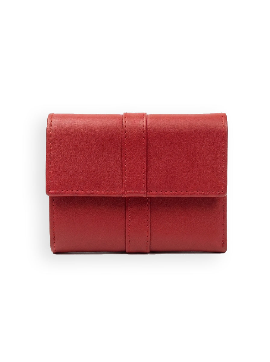 Viora Tri-Fold Wallet – Crimson Red