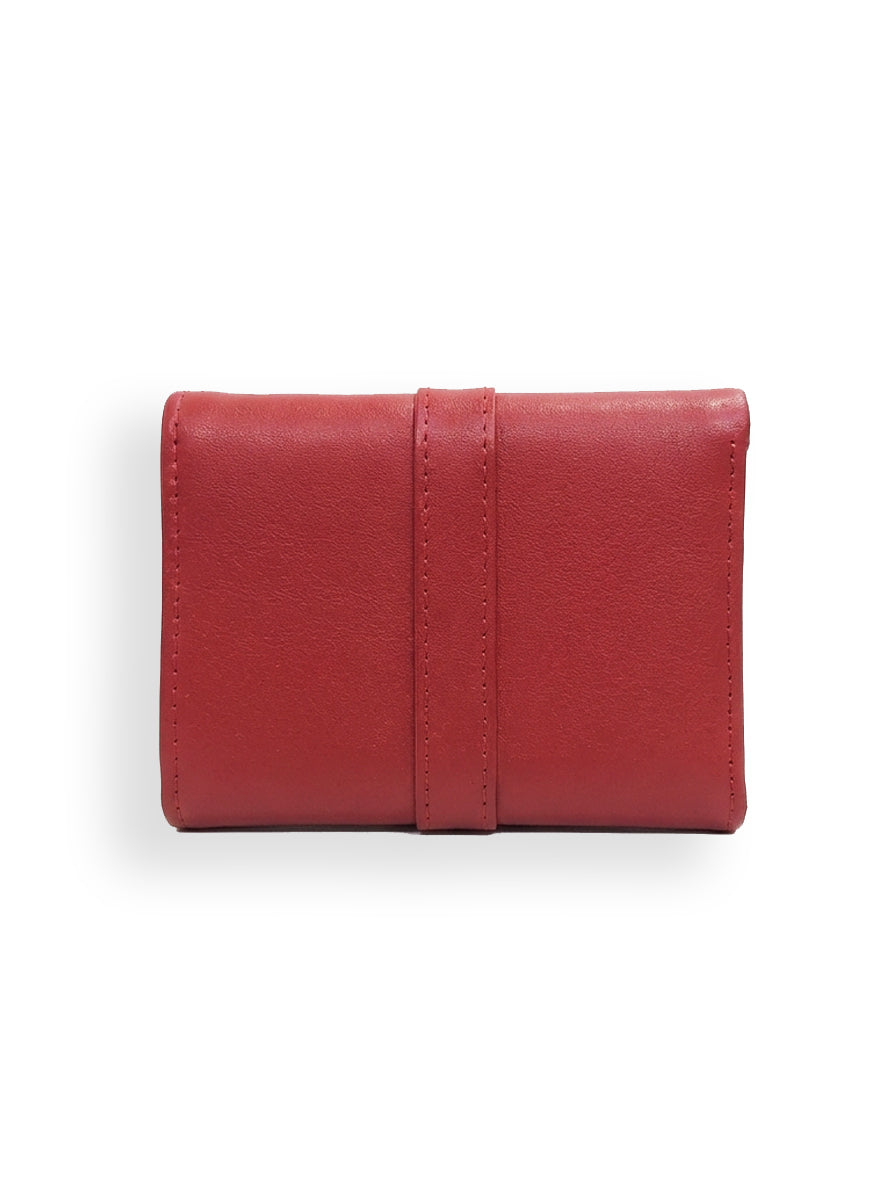 Viora Tri-Fold Wallet – Crimson Red